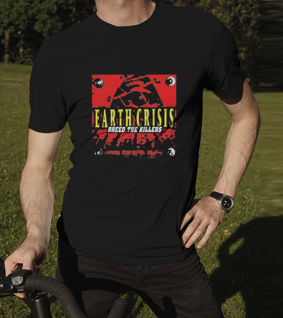 Earth Crisis Breed The Killers Yellow Text Red Background T-Shirt