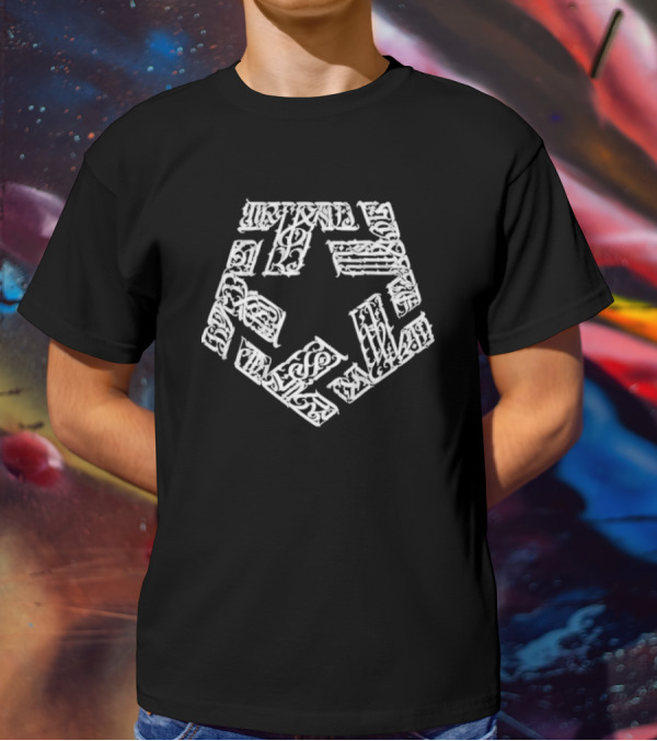 Enemigo Star Tribal Gear Symbol Geometric Block Pattern T-Shirt