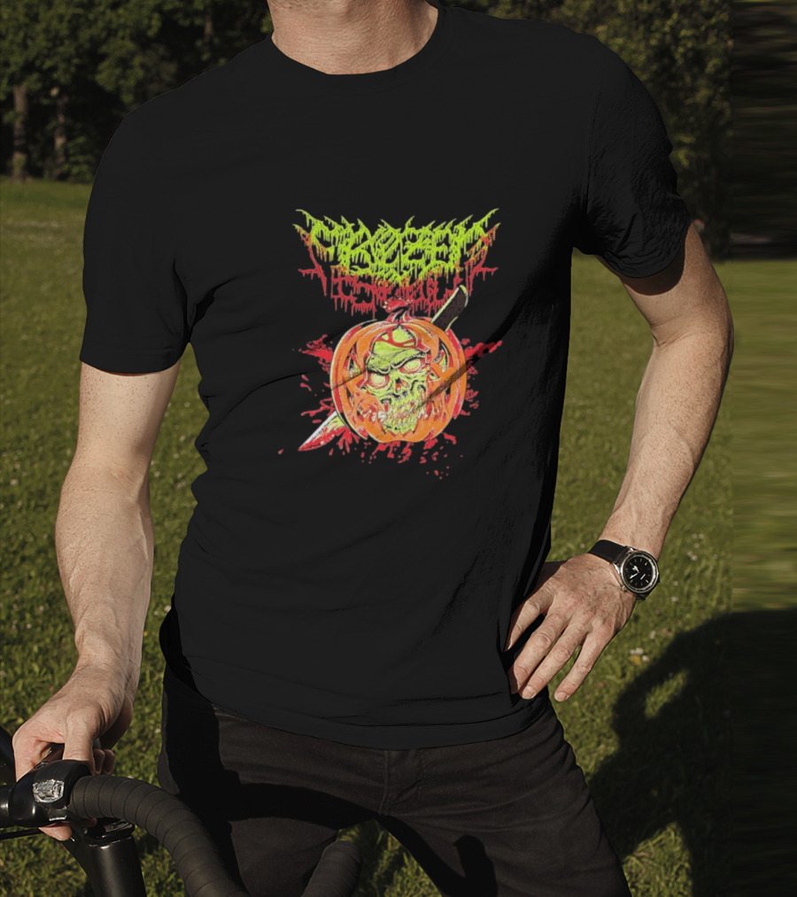 Frozen Soul Pumpkin Skull Knife Horror Graphic T-Shirt