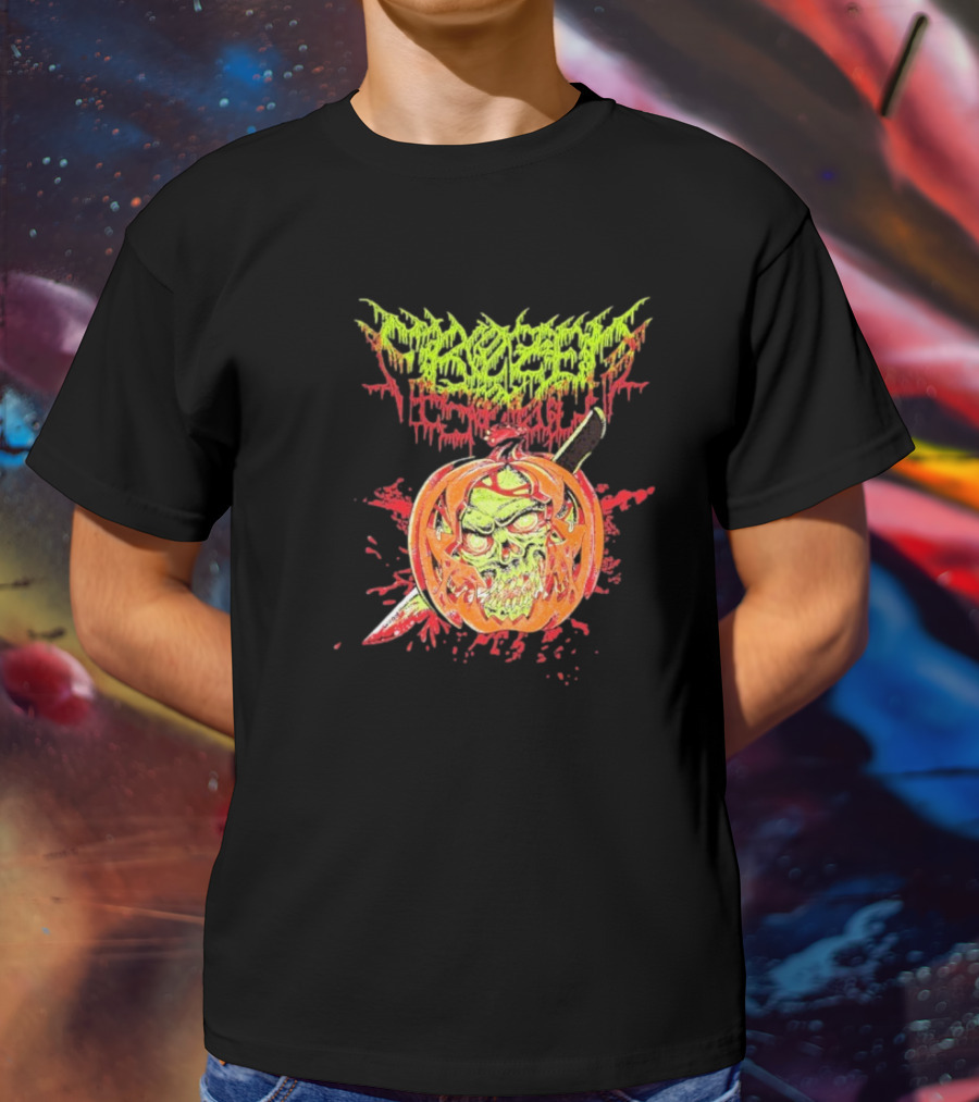 Frozen Soul Pumpkin Skull Knife Horror Graphic T-Shirt