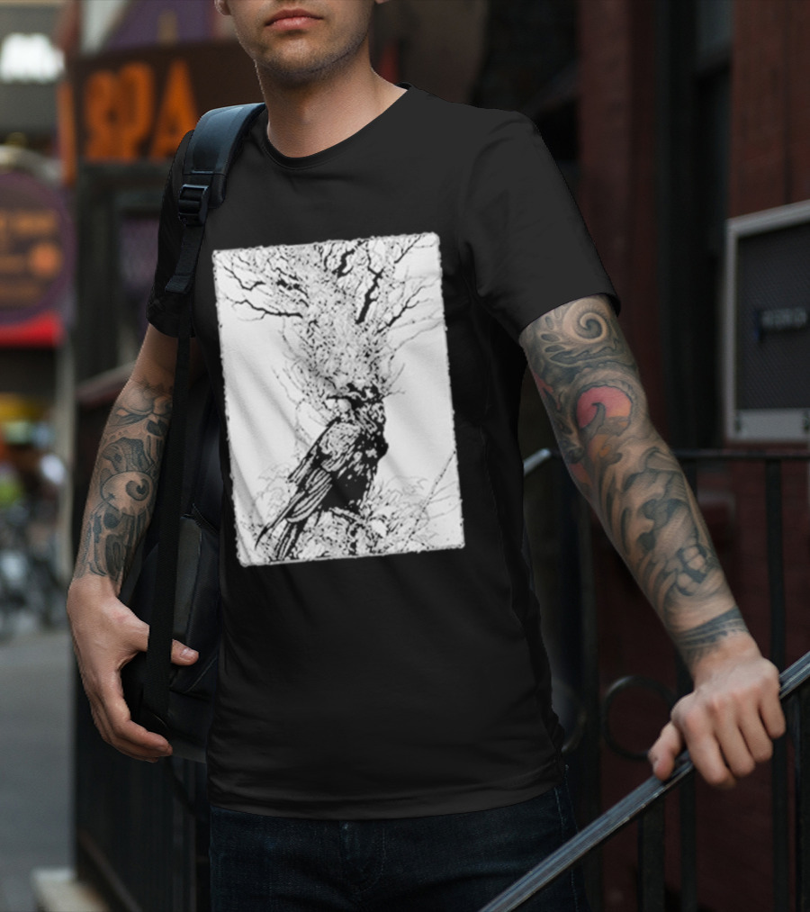 Fajar Allanda Raven Crow Art By Fajar Aeon Tree Illustration T-Shirt