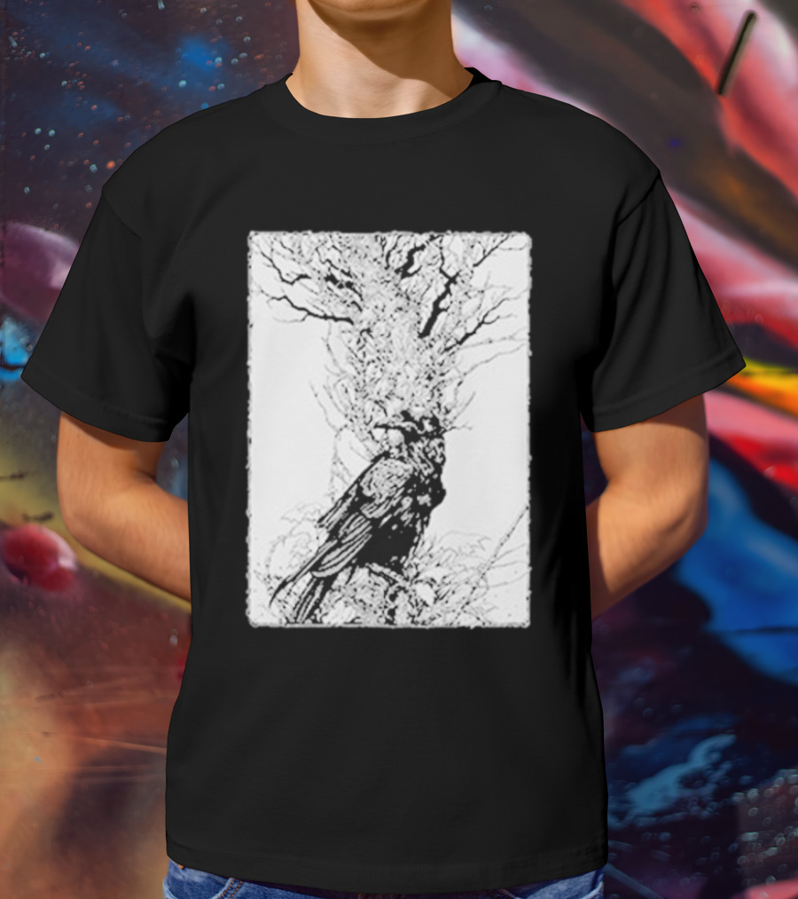 Fajar Allanda Raven Crow Art By Fajar Aeon Tree Illustration T-Shirt