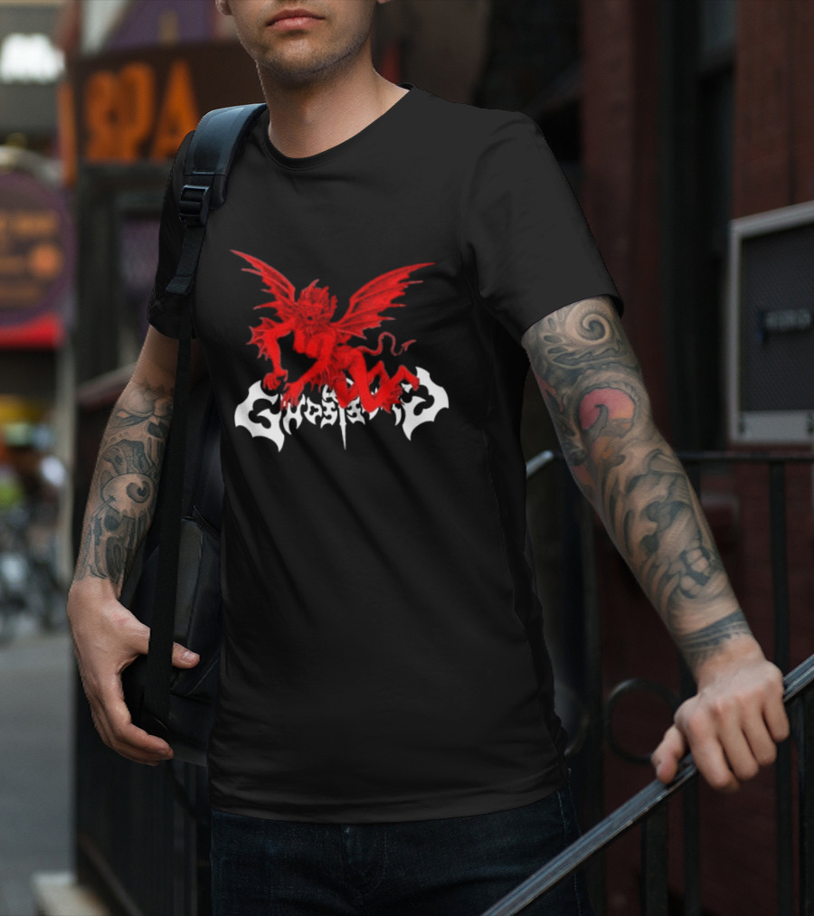 Ghost Supply Red Anarchy Angel Design USA T-Shirt