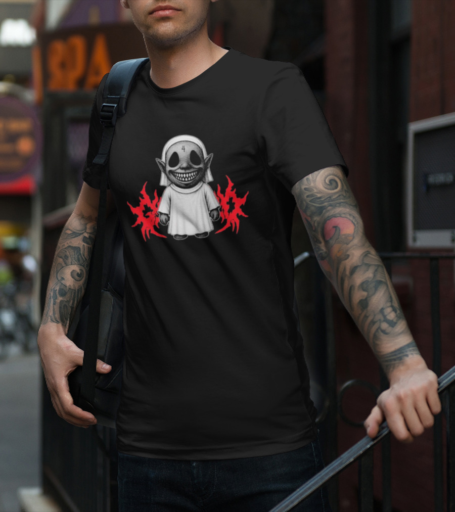Ghost Supply Left Behind Smiling Figure With 4 Markings Retro Style T-Shirt