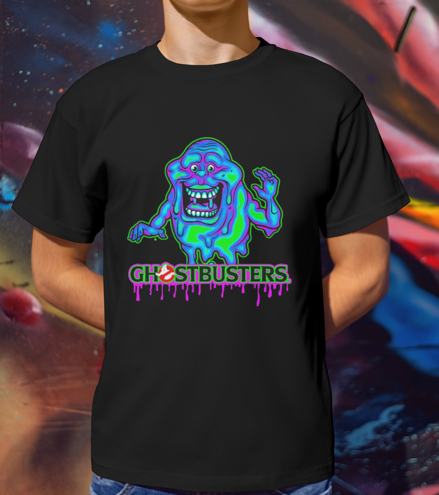 Ghostbusters Slimer Neon Little Spud Cartoon Ooze Glow T-Shirt