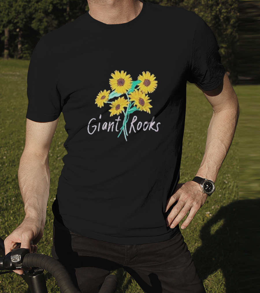 Giant Rooks Sunflower Bouquet Pink Skies T-Shirt