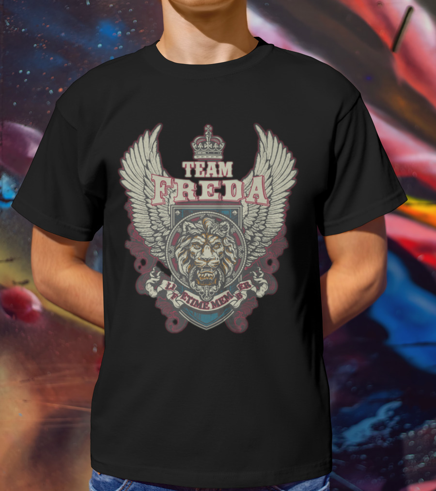 TEAM FREDA Lifetime Member Lion Crest Winged Emblem T-Shirt