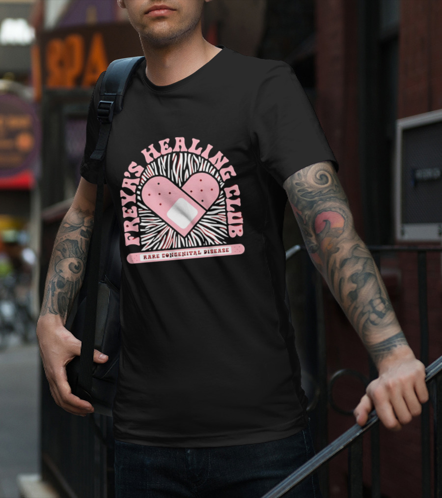 Freya's Healing Club Rare Congenital Disease Bandaid Heart T-Shirt