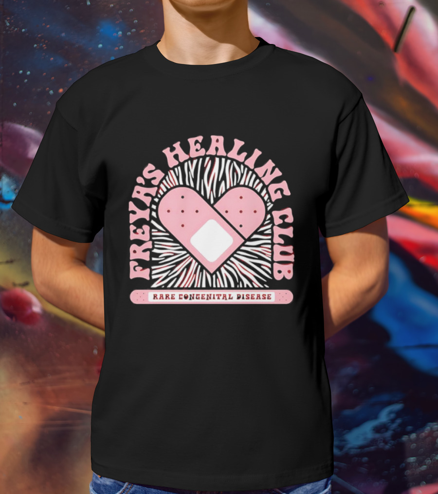 Freya's Healing Club Rare Congenital Disease Bandaid Heart T-Shirt