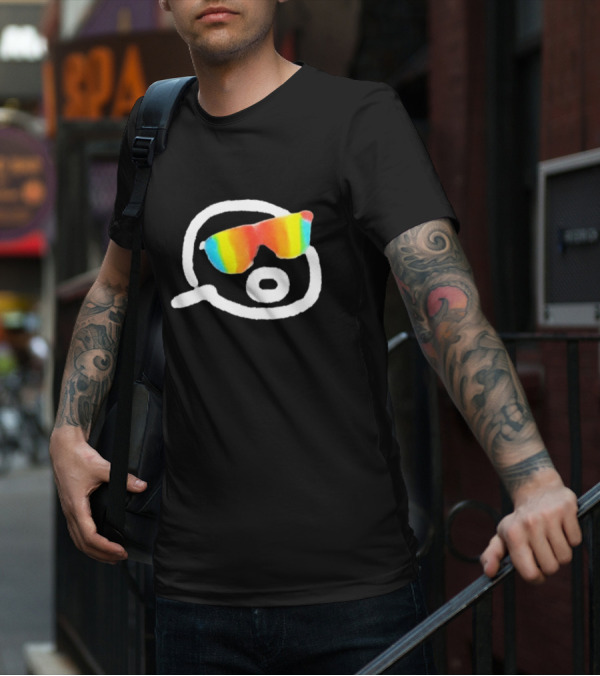 Gorklon Rainbow Sunglasses Sketch Retro Style T-Shirt
