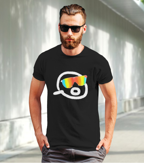 Gorklon Rainbow Sunglasses Sketch Retro Style T-Shirt