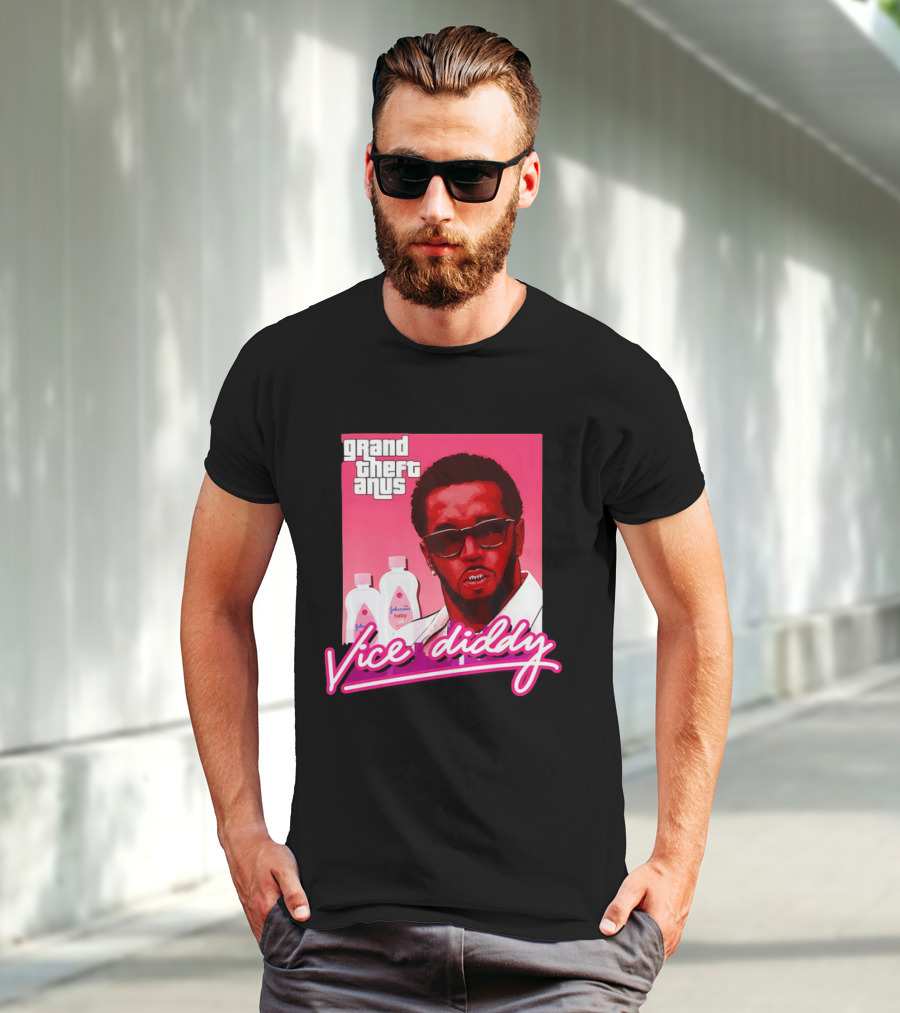 Grand Theft Anus Vice Diddy Johnson's Baby Oil Parody T-Shirt
