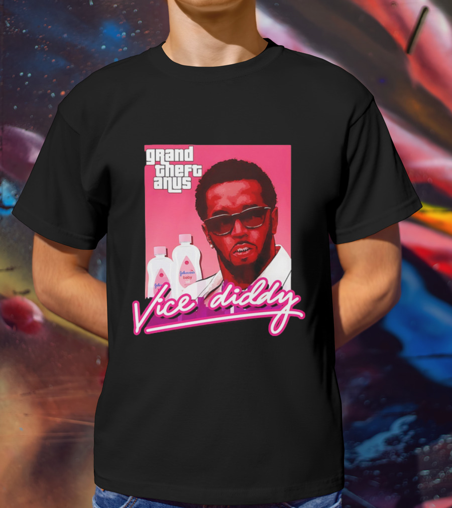 Grand Theft Anus Vice Diddy Johnson's Baby Oil Parody T-Shirt