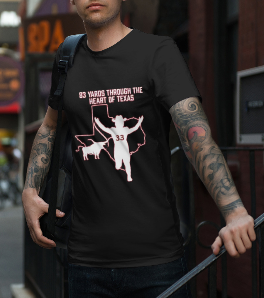 83 Yards Through The Heart Of Texas Longhorns 33 Cowboy Touchdown T-Shirt