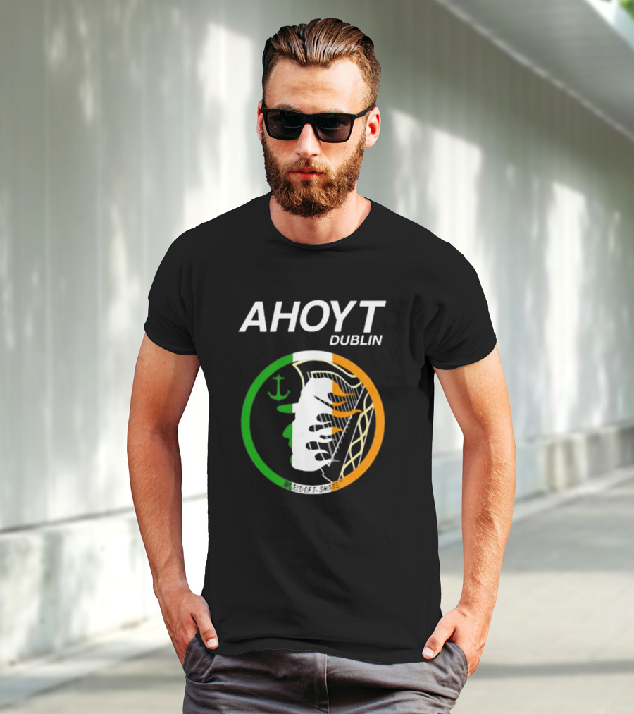 Ahoyt Dublin Ireland Anchor Tricolor Emblem T-Shirt