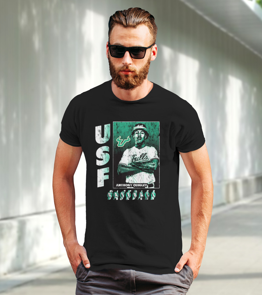 USF Bulls Anthony Quigley Baseball Vintage NCAA Division I T-Shirt