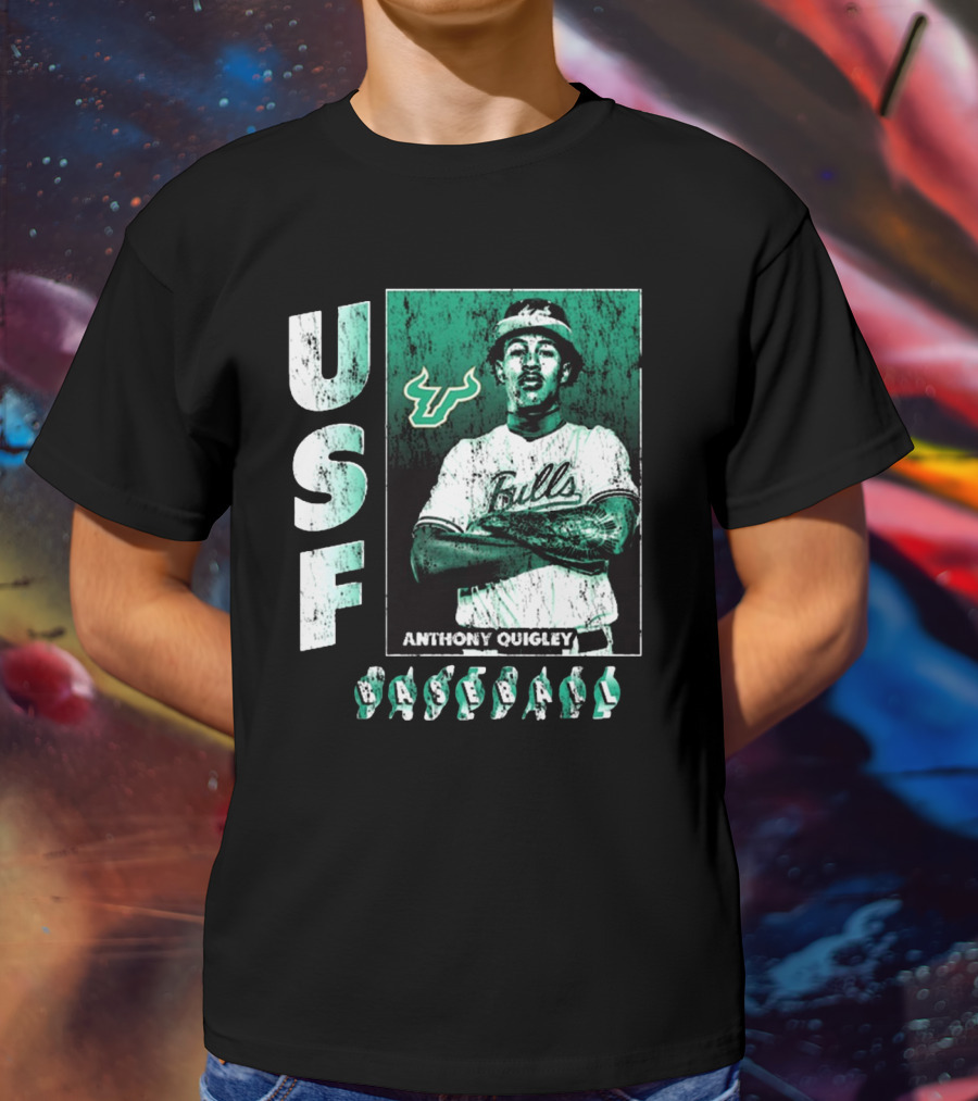 USF Bulls Anthony Quigley Baseball Vintage NCAA Division I T-Shirt