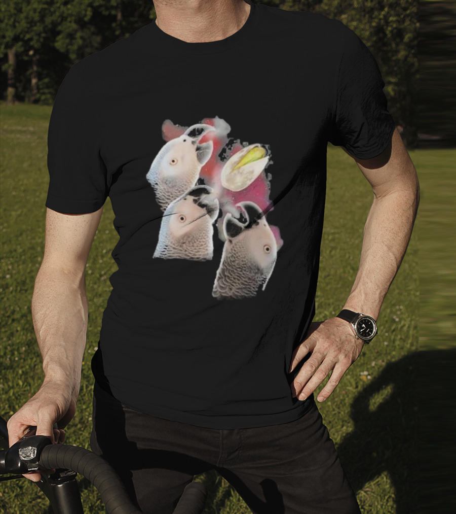 Apollo And Frens Three Cockatoos With Moon And Space Theme T-Shirt