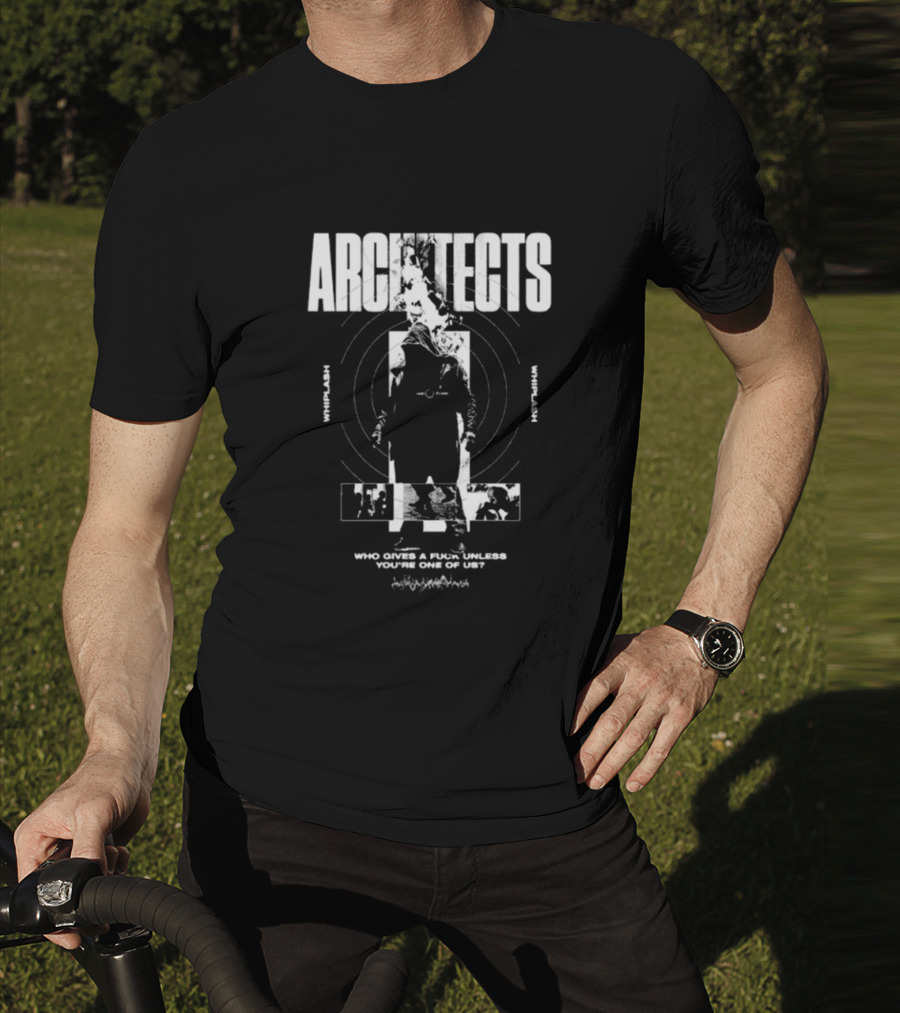 Architects Whiplash Flame Target Circles And Who Cries A Flame Fades You’re One Of Us Text T-Shirt
