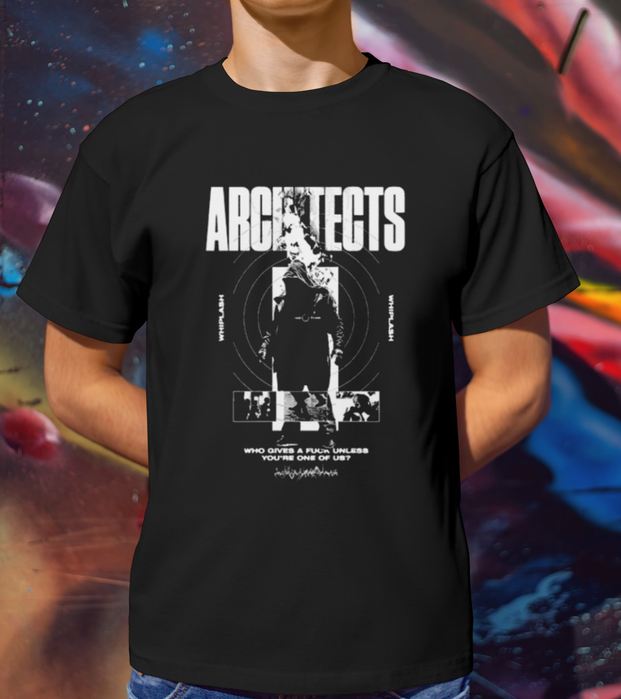 Architects Whiplash Flame Target Circles And Who Cries A Flame Fades You’re One Of Us Text T-Shirt