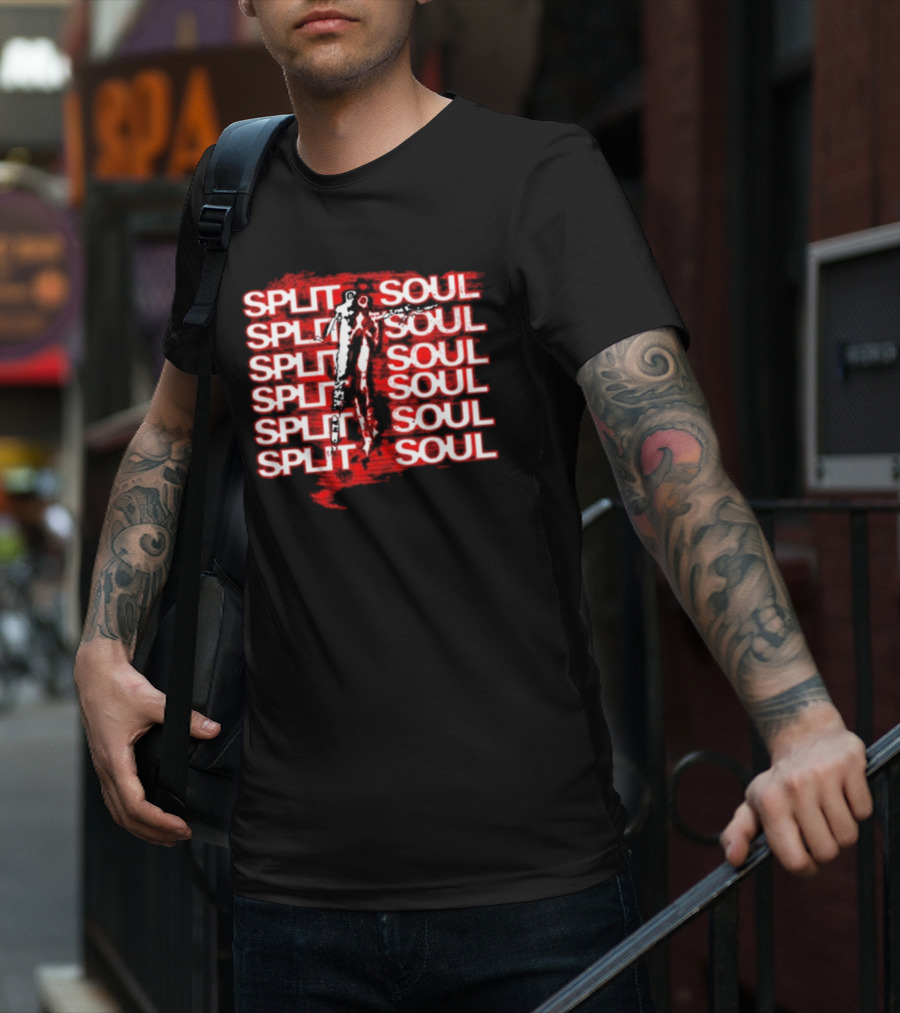 Artiomusic Artio Split Soul Repeated Text With Figure Overlay T-Shirt