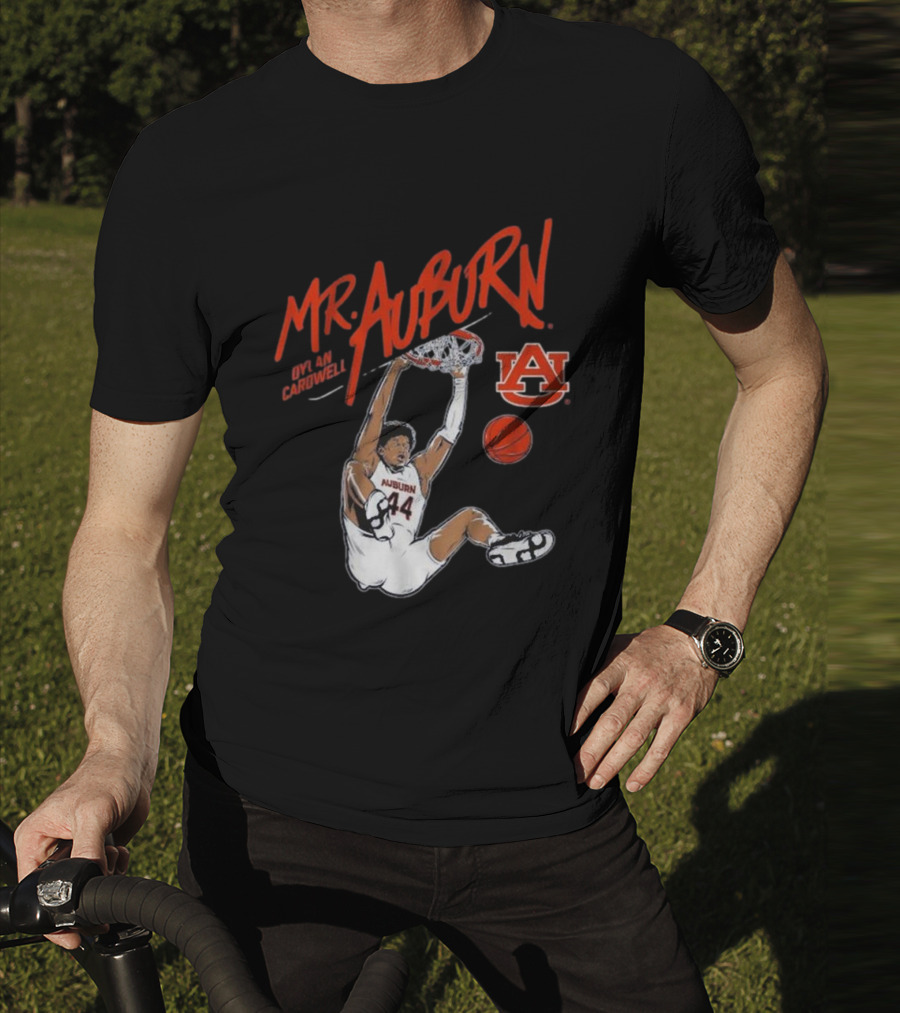 Auburn Basketball Dylan Cardwell Mr. Auburn Slam Dunk Graphic T-Shirt