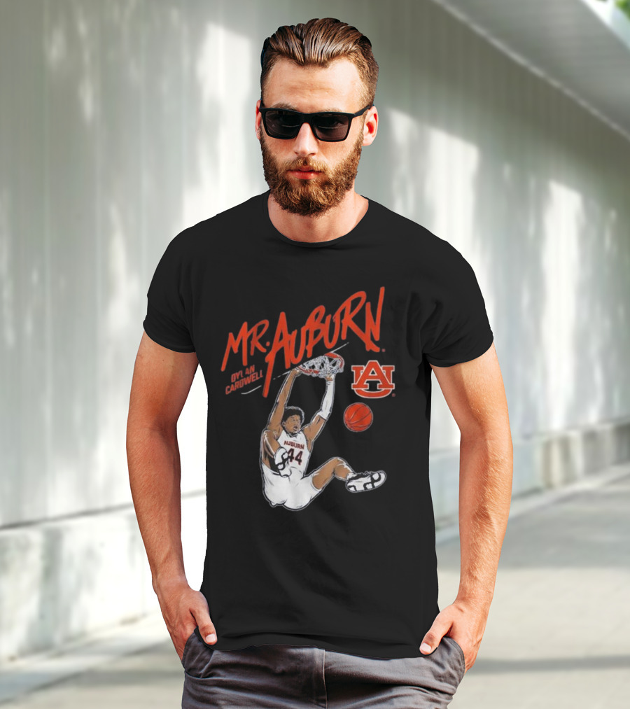 Auburn Basketball Dylan Cardwell Mr. Auburn Slam Dunk Graphic T-Shirt