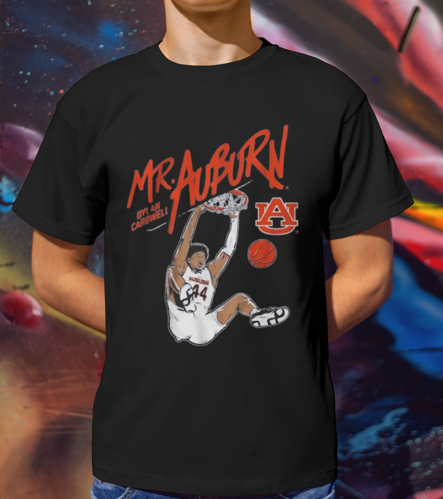 Auburn Basketball Dylan Cardwell Mr. Auburn Slam Dunk Graphic T-Shirt