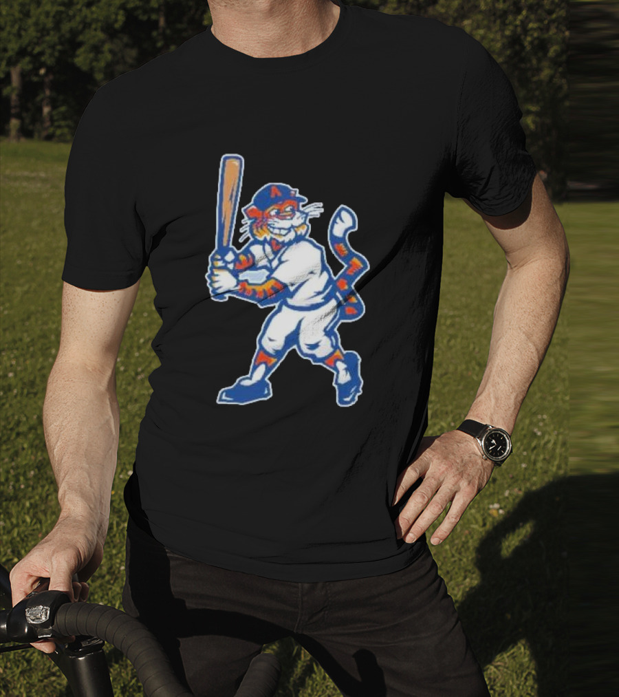 Auburn Tigers Aubie Baseball Mascot Holding Bat T-Shirt