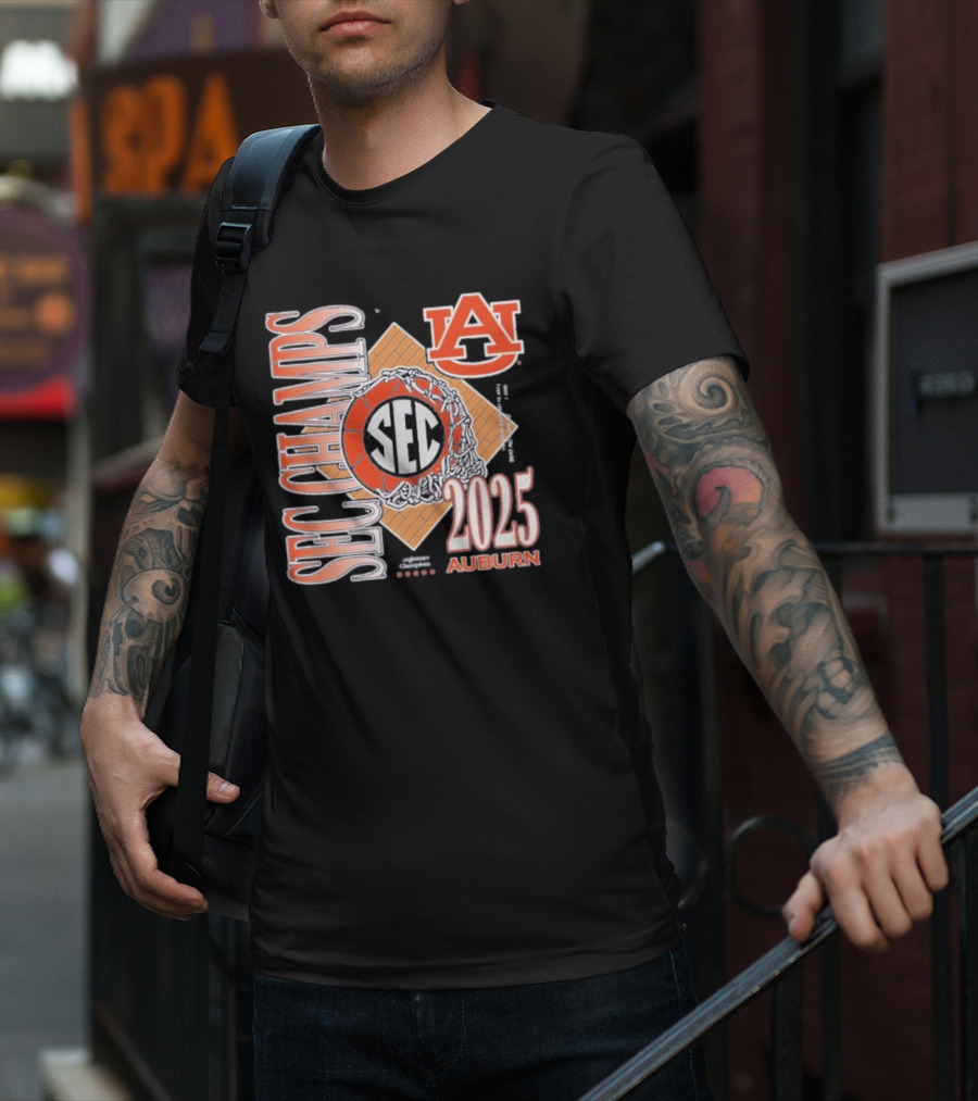 Auburn Tigers SEC Champs 2025 Basketball Victory T-Shirt