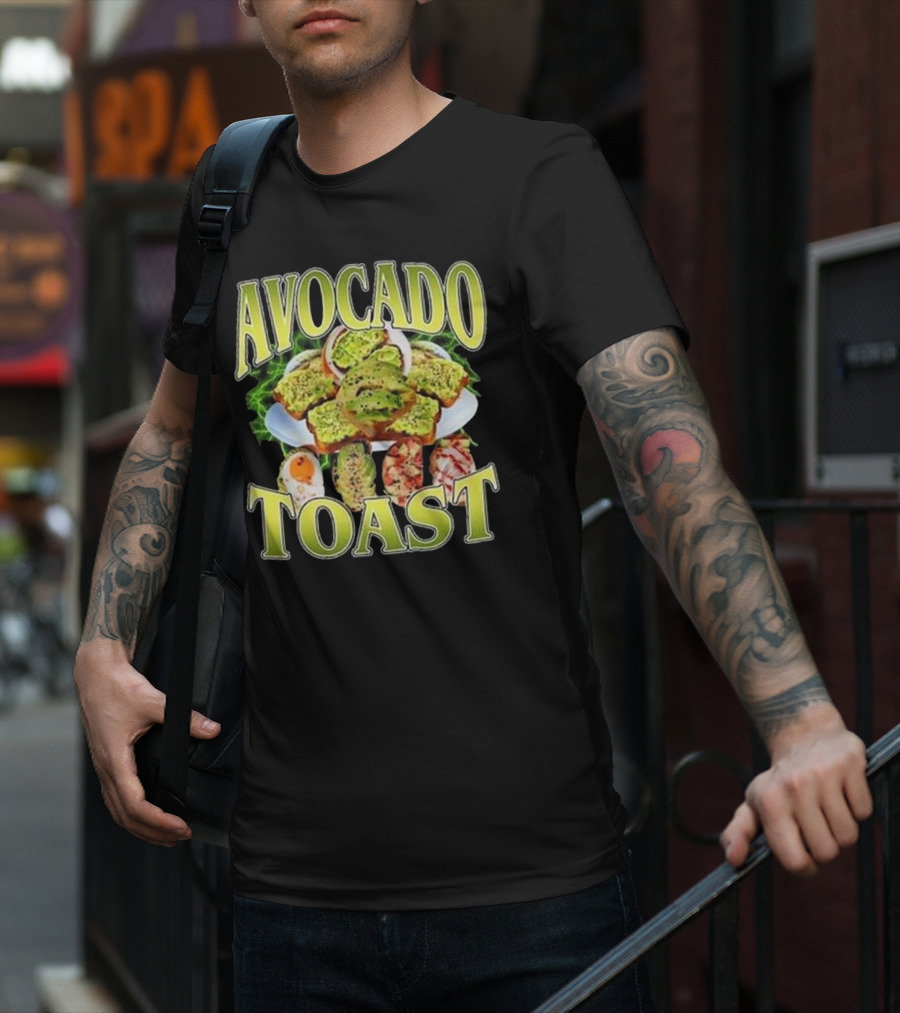 Avocado Toast Assorted Toppings Food Art T-Shirt