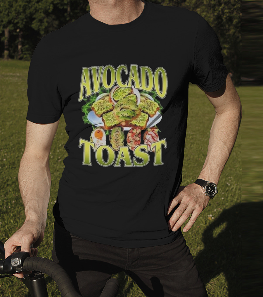 Avocado Toast Assorted Toppings Food Art T-Shirt
