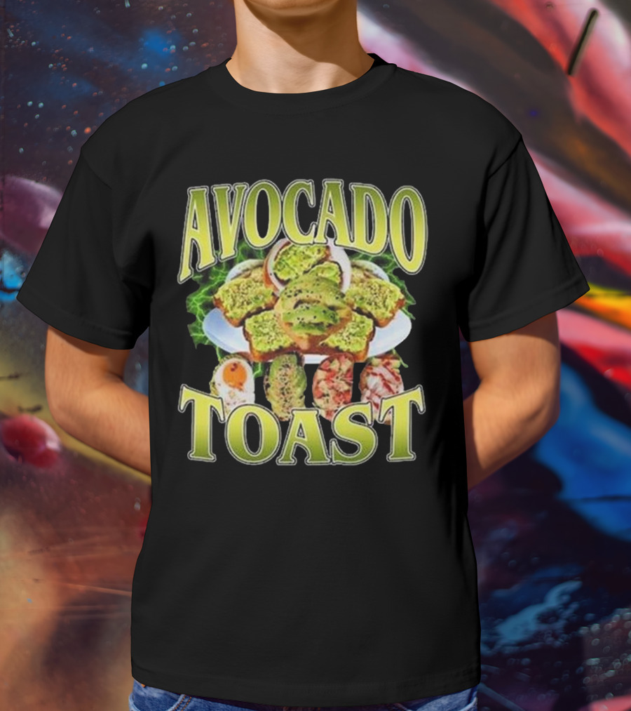Avocado Toast Assorted Toppings Food Art T-Shirt