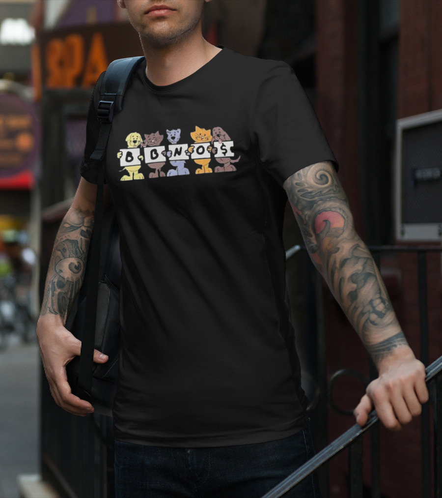 Bbnos Embroidered Pet Animals Holding Letters T-Shirt