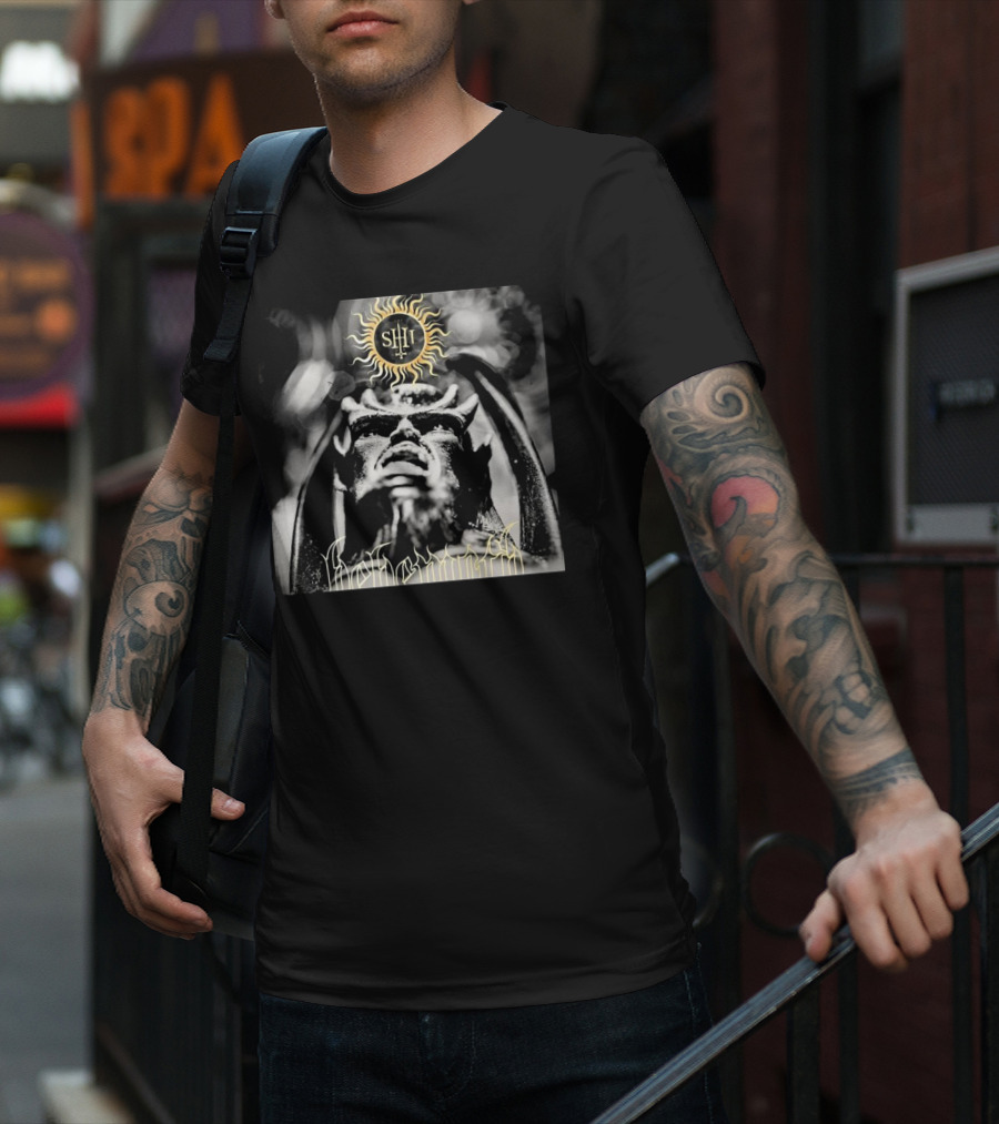 Behemoth The Shit Of God 9th May 2025 Sun Icon And Demonic Figure T-Shirt