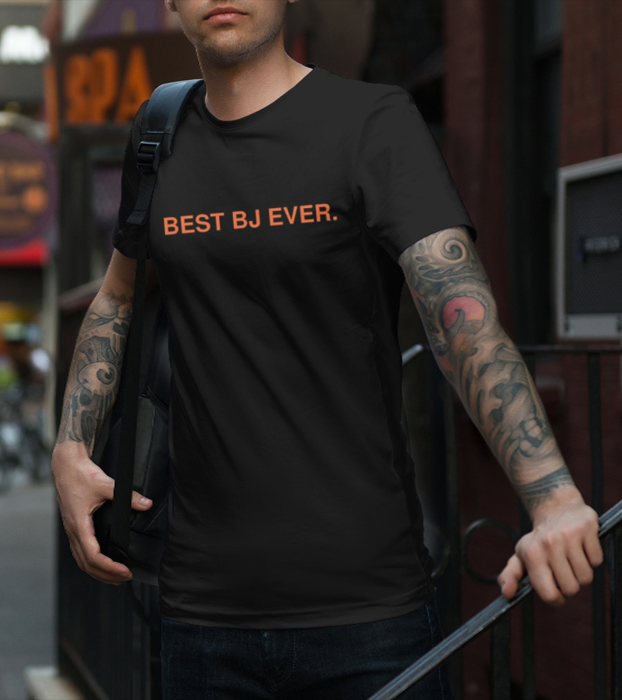 BEST DJ EVER Bold Orange Text Music Lover T-Shirt