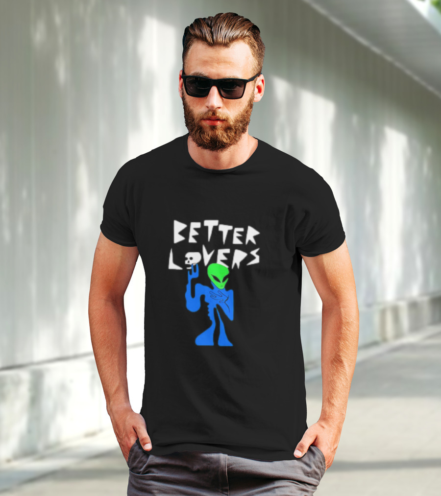 BETTER LOVERS ALIEN CHARACTER BLUE AND GREEN T-Shirt