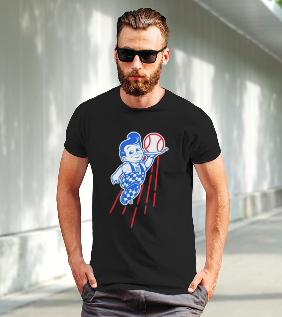 Big Boy Baseball Los Angeles Dodgers Checker Overalls Red Stripes T-Shirt