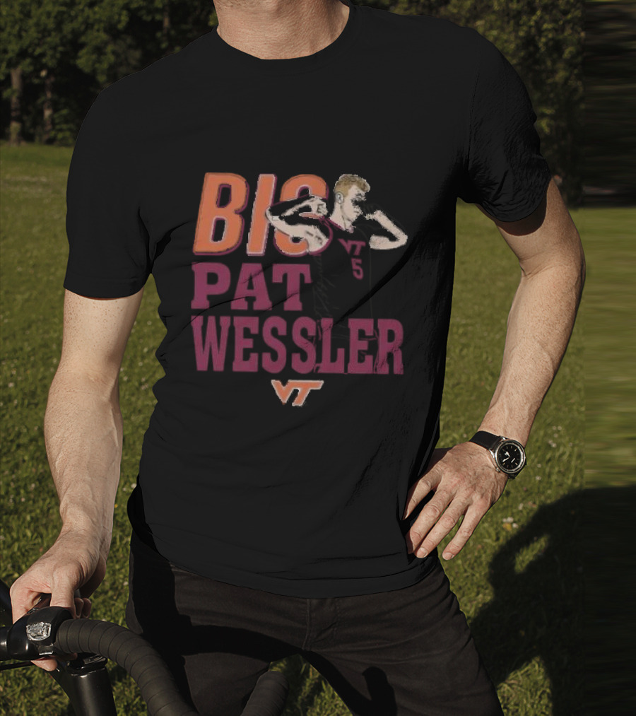 Big Pat Wessler VT Hokies Player Cartoon T-Shirt