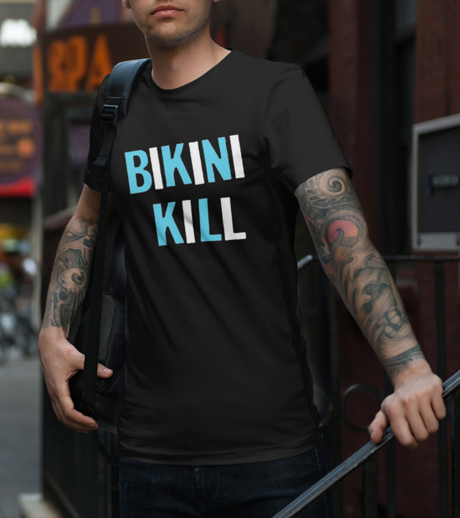 Bikini Kill Trans Youth Emergency Text Bold Blue White T-Shirt