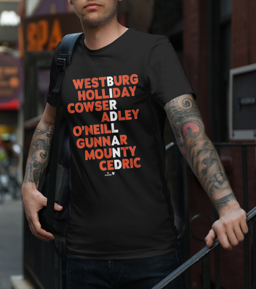 WESTBURG HOLLIDAY COWSER ADLEY O'NEILL GUNNAR MOUNTY CEDRIC BIRDLAND 2025 T-Shirt