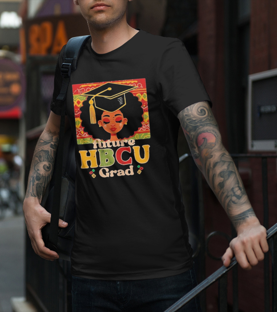 Future HBCU Grad Graduation Cap Afrocentric Pattern T-Shirt