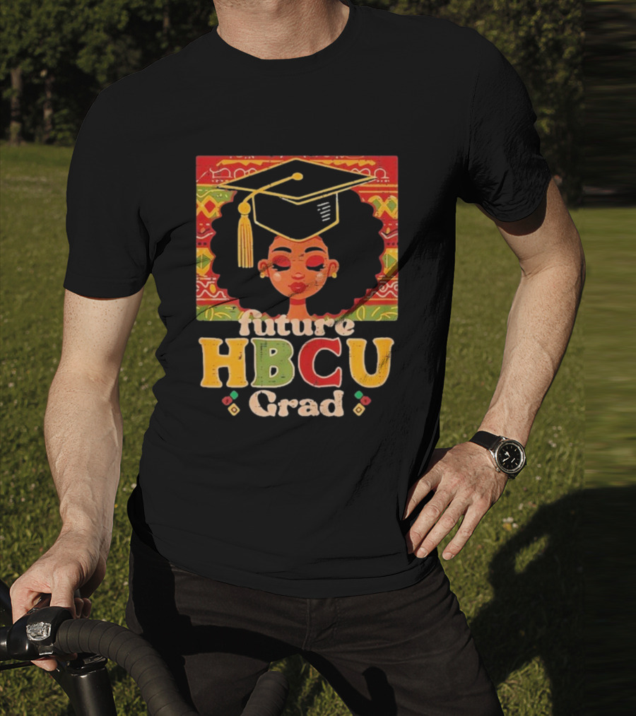 Future HBCU Grad Graduation Cap Afrocentric Pattern T-Shirt