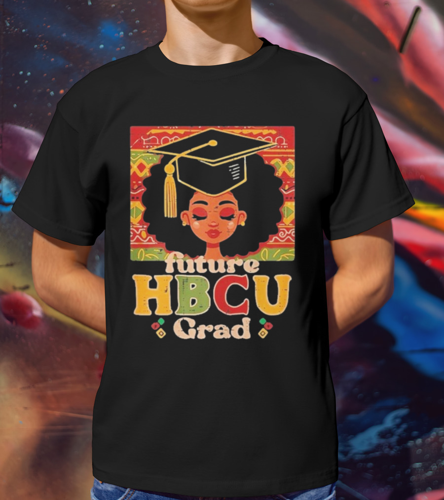 Future HBCU Grad Graduation Cap Afrocentric Pattern T-Shirt