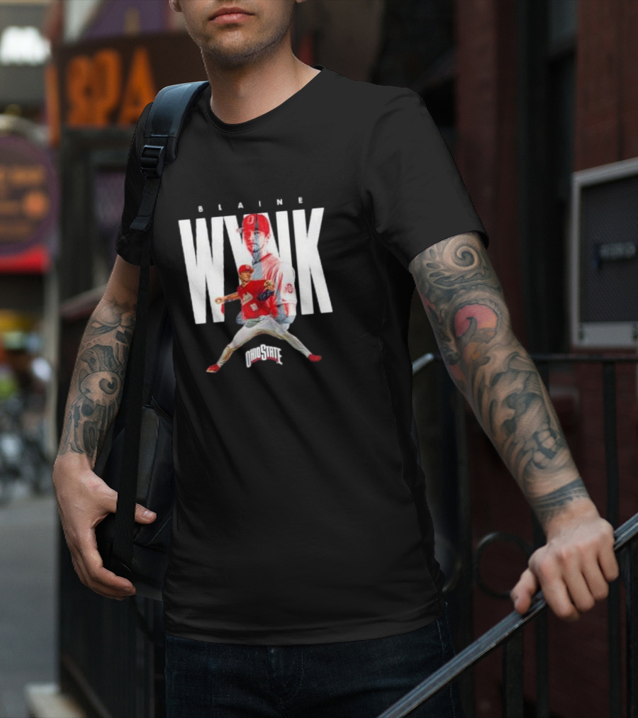 Blaine Wynk Ohio State Buckeyes Baseball Player Collage T-Shirt