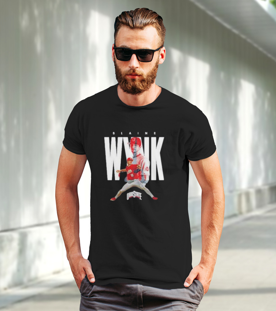 Blaine Wynk Ohio State Buckeyes Baseball Player Collage T-Shirt