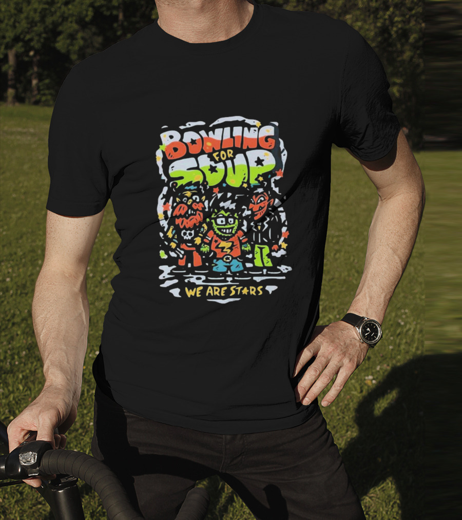 Bowling For Soup We Are Stars Cartoon Characters Colorful Artwork T-Shirt