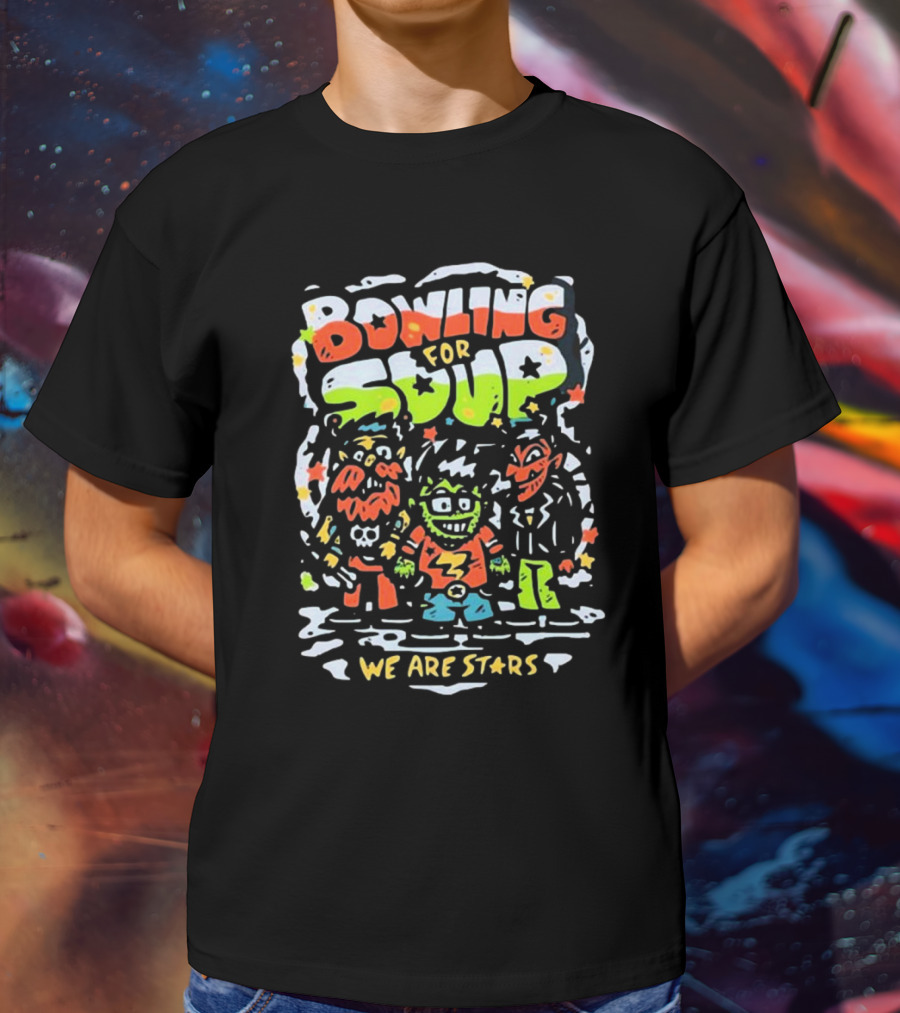 Bowling For Soup We Are Stars Cartoon Characters Colorful Artwork T-Shirt