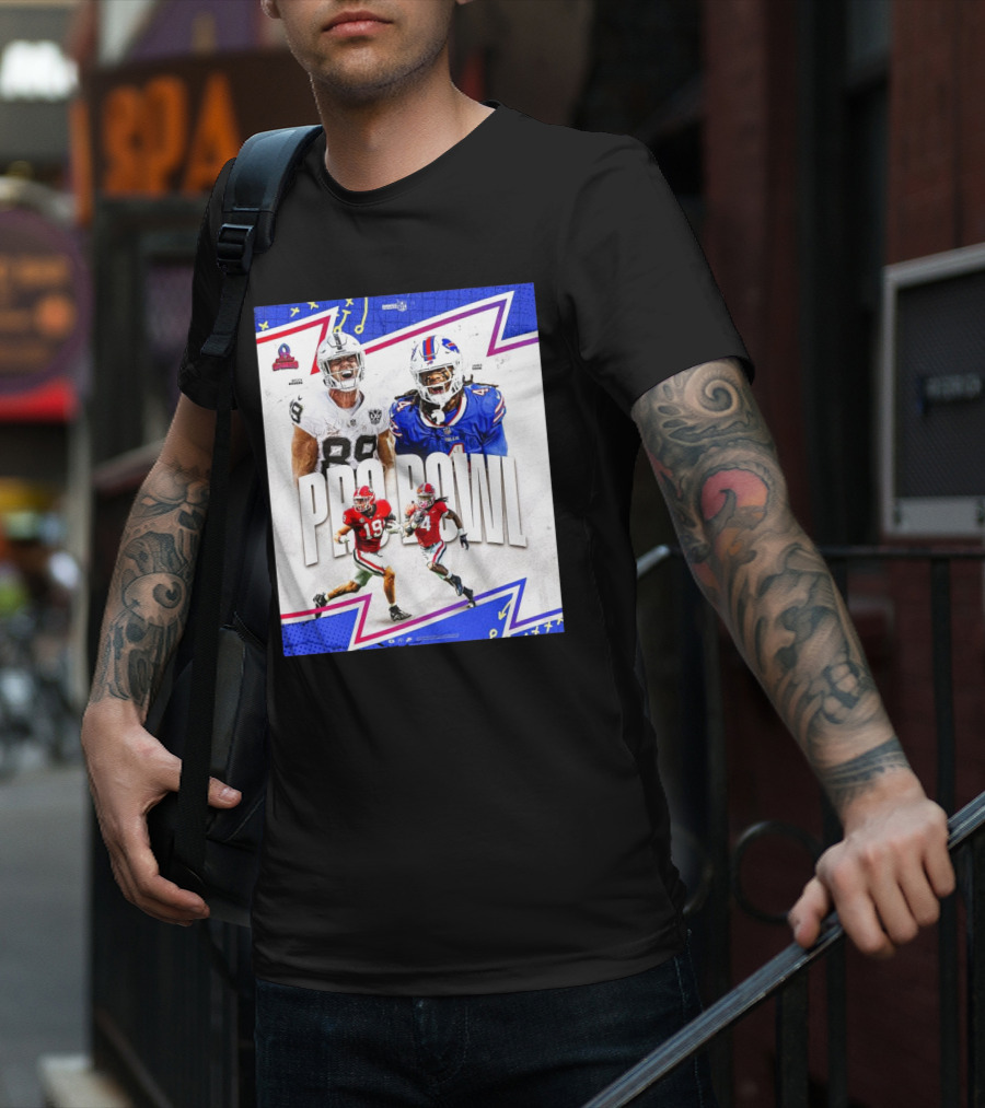 Brock Bowers Las Vegas Raiders And James Cook Buffalo Bills 2025 Pro Bowl Games NFL T-Shirt
