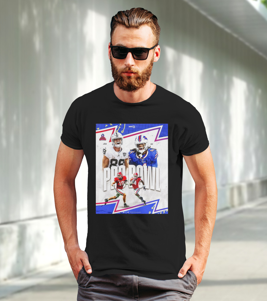 Brock Bowers Las Vegas Raiders And James Cook Buffalo Bills 2025 Pro Bowl Games NFL T-Shirt